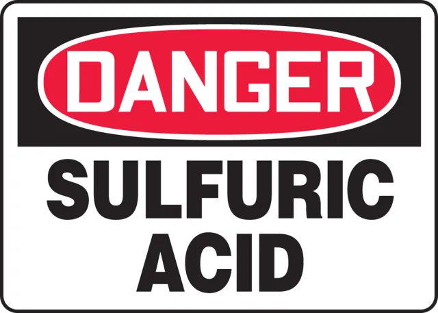 Accuform MCHG014VP OSHA Danger Safety Sign: Sulfuric Acid