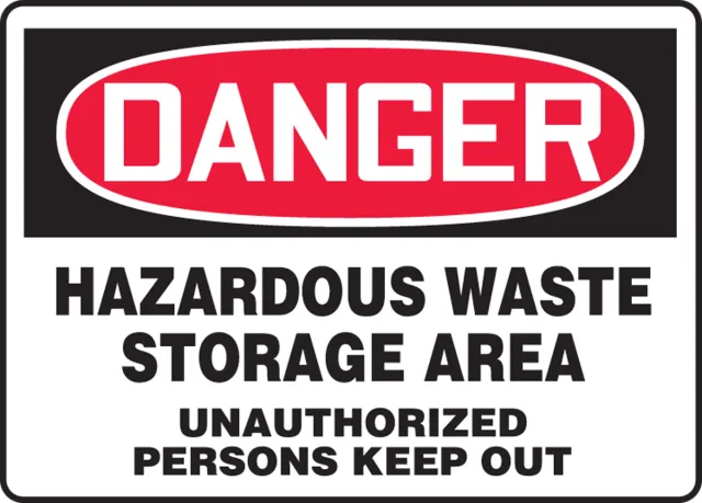 Accuform MCHG030XL OSHA Danger Safety Sign: Hazardous Waste Storage Area - Unauthorized Persons Keep Out