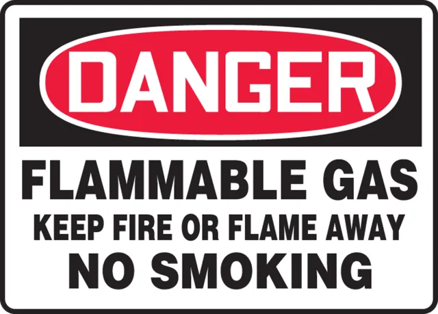 Accuform MCHG062XT OSHA Danger Safety Sign: Flammable Gas - Keep Fire or Flame Away - No Smoking