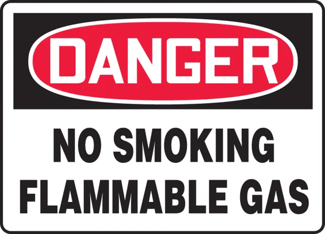 Accuform MCHG073XT OSHA Danger Safety Sign: No Smoking Flammable Gas