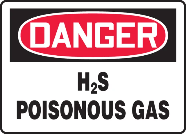 Accuform MCHG078VP OSHA Danger Safety Sign: H2S Poisonous Gas