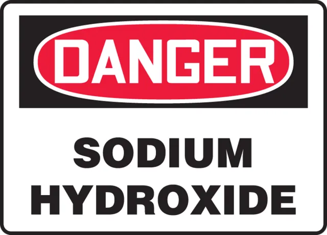 Accuform MCHG080XT OSHA Danger Safety Sign: Sodium Hydroxide
