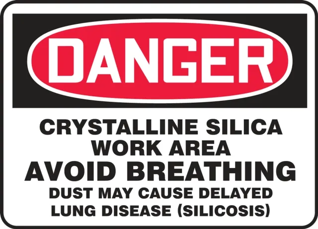 Accuform MCHG142VA OSHA Danger Safety Sign: Crystalline Silica Work Area
