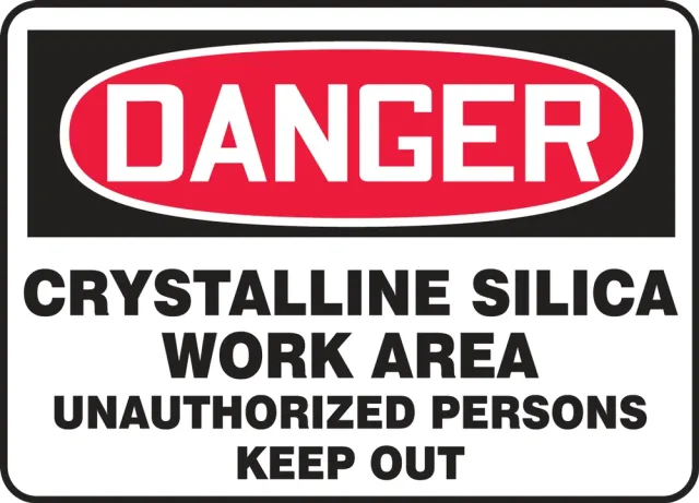 Accuform MCHG143VA OSHA Danger Safety Sign: Crystalline Silica Work Area - Unauthorized Persons Keep Out