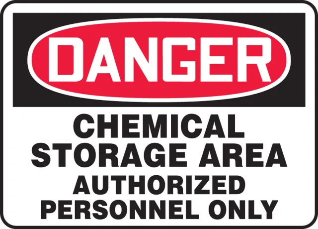 Accuform MCHL023VP OSHA Danger Safety Sign: Chemical Storage Area Authorized Personnel Only