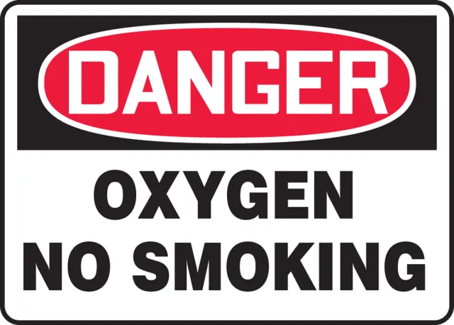 Accuform MCHL074XT OSHA Danger Safety Sign: Oxygen - No Smoking