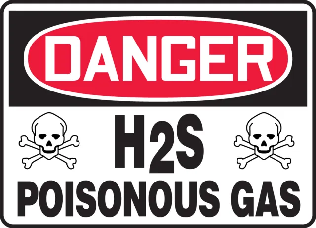 Accuform MCHL084VA OSHA Danger Safety Sign: H2S - Poisonous Gas