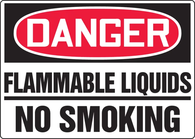 Accuform MCHL086VA OSHA Danger Safety Sign: Flammable Liquids - No Smoking