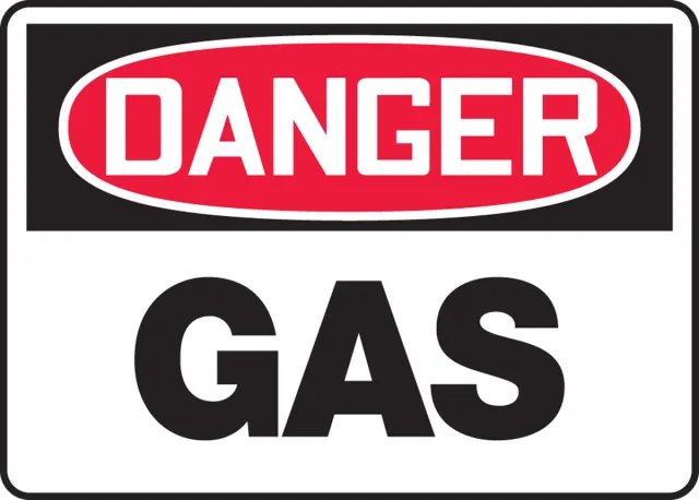 Accuform MCHL089XT OSHA Danger Safety Sign: Gas