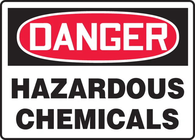 Accuform MCHL092XP OSHA Danger Safety Sign: Hazardous Chemicals