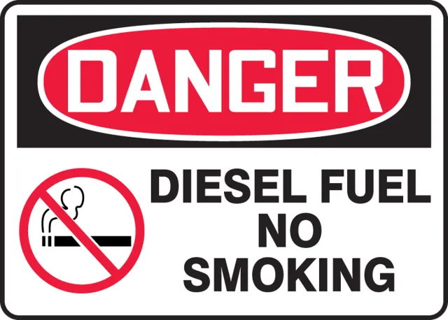 Accuform MCHL106XL OSHA Danger Safety Sign: Diesel Fuel - No Smoking