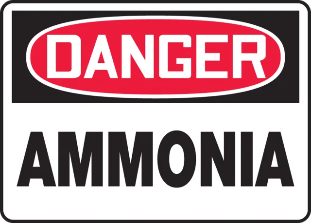 Accuform MCHL110XP OSHA Danger Safety Sign: Ammonia