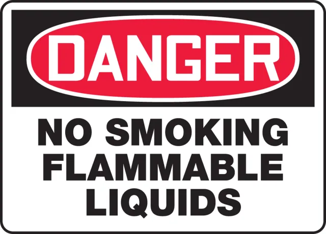 Accuform MCHL134VA OSHA Danger Safety Sign: No Smoking - Flammable Liquids