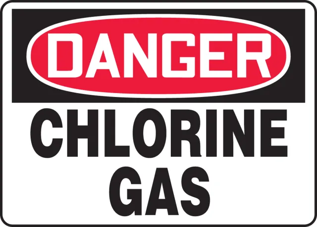 Accuform MCHL153XP OSHA Danger Safety Sign: Chlorine Gas