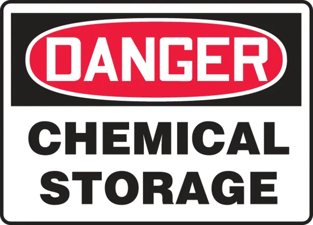 Accuform MCHL155VS OSHA Danger Safety Sign: Chemical Storage