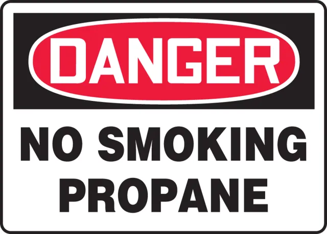 Accuform MCHL161XL OSHA Danger Safety Sign: No Smoking - Propane