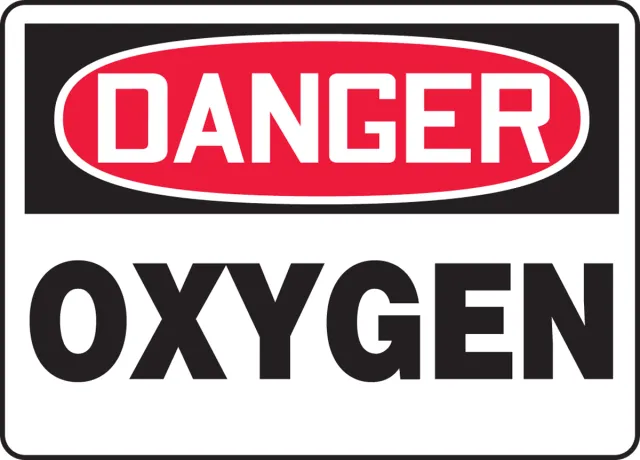 Accuform MCHL168XT OSHA Danger Safety Sign: Oxygen