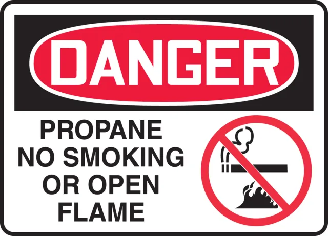 Accuform MCHL172VS OSHA Danger Safety Sign: Propane - No Smoking Or Open Flame
