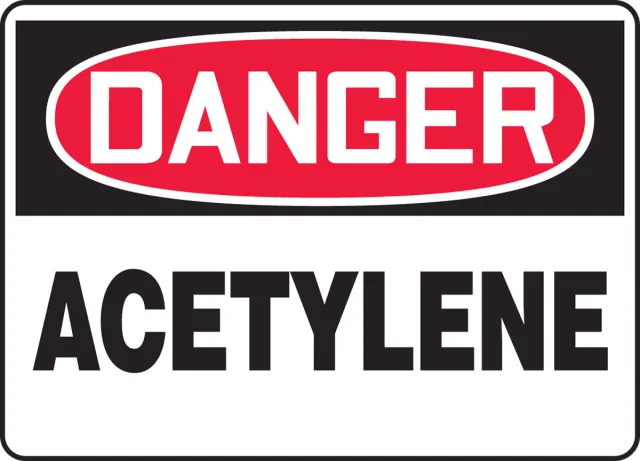 Accuform MCHL174XP OSHA Danger Safety Sign: Acetylene