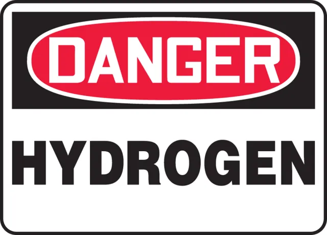 Accuform MCHL178VS OSHA Danger Safety Sign: Hydrogen