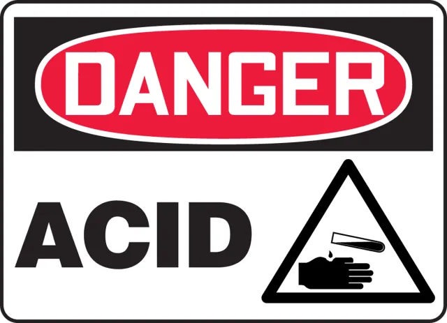 Accuform MCHL180XT OSHA Danger Safety Sign: Acid