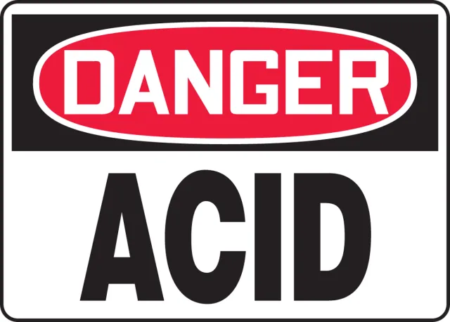 Accuform MCHL190XV OSHA Danger Safety Sign: Acid