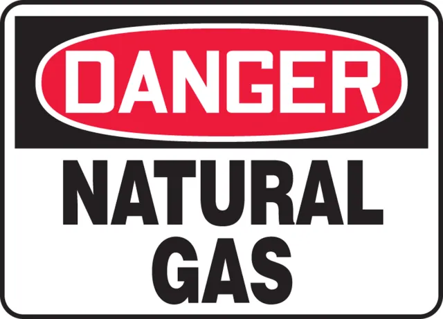 Accuform MCHL202XP OSHA Danger Safety Sign: Natural Gas