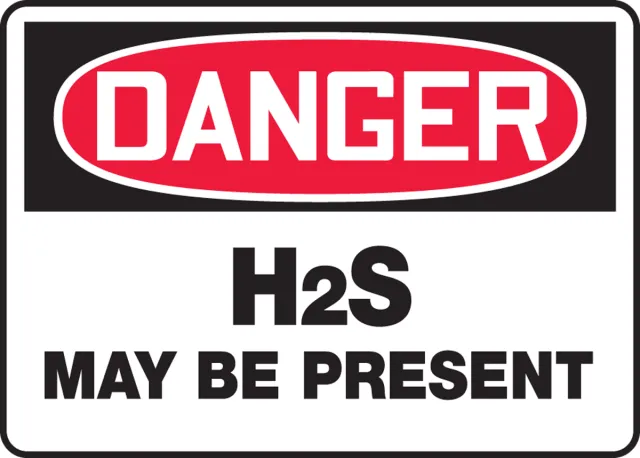 Accuform MCHL218VA OSHA Danger Safety Sign: H2S May Be Present