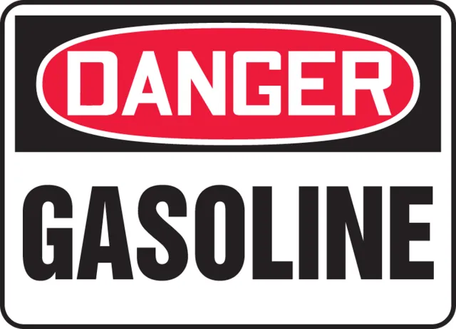 Accuform MCHL245XP OSHA Danger Safety Sign: Gasoline