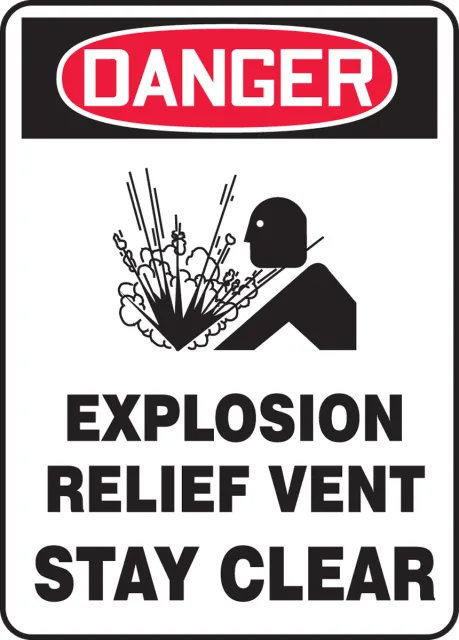 Accuform MCHL247VA OSHA Danger Safety Sign: Explosion Relief Vent - Stay Clear