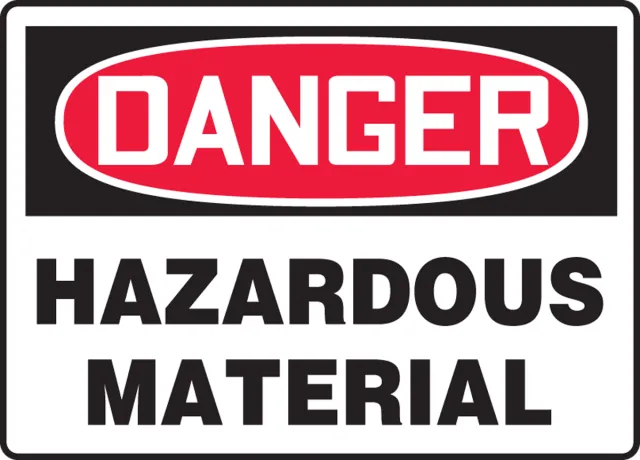 Accuform MCHL285XP OSHA Danger Safety Sign: Hazardous Material