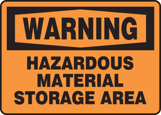 Accuform MCHL320XV OSHA Warning Safety Sign: Hazardous Material Storage Area