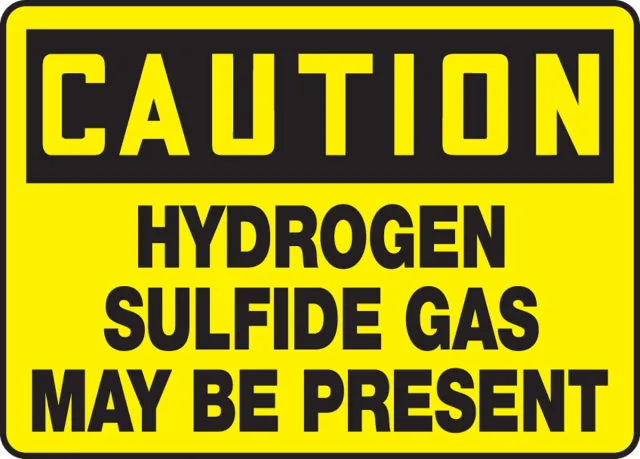 Accuform MCHL613XT OSHA Caution Safety Sign: Hydrogen Sulfide Gas May Be Present