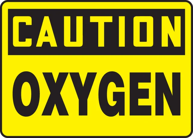 Accuform MCHL658XP OSHA Caution Safety Sign: Oxygen