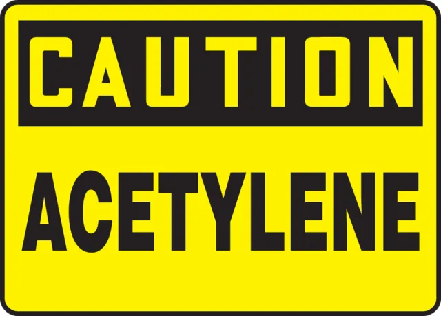 Accuform MCHL660VA OSHA Caution Safety Sign: Acetylene