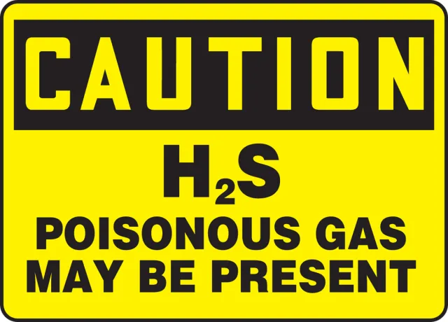 Accuform MCHL707XT OSHA Caution Safety Sign: H2S - Poisonous Gas May Be Present