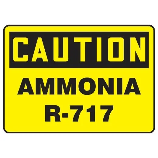 Accuform MCHL721XP 10"" x 14"" OSHA Caution Safety Sign: Ammonia R-717, Accu-Shield