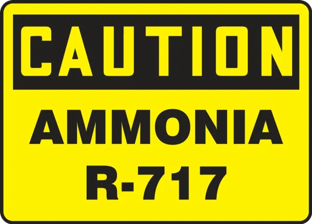 Accuform MCHL721XT 10"" x 14"" OSHA Caution Safety Sign: Ammonia R-717