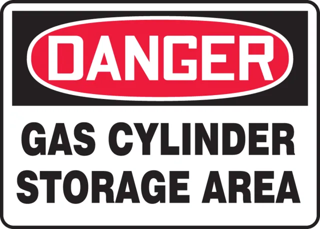 Accuform MCPG005XP OSHA Danger Safety Sign: Gas Cylinder Storage Area