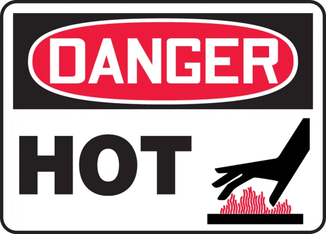 Accuform MCPG007XL OSHA Danger Safety Sign: Hot