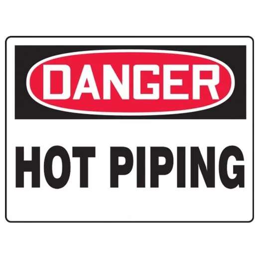 Accuform MCPG022VA 7"" x 10"" OSHA Danger Sign: Hot Piping, Aluminum
