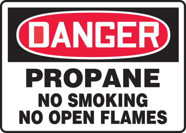Accuform MCPG025XL OSHA Danger Safety Sign: Propane- No Smoking- No Open Flames