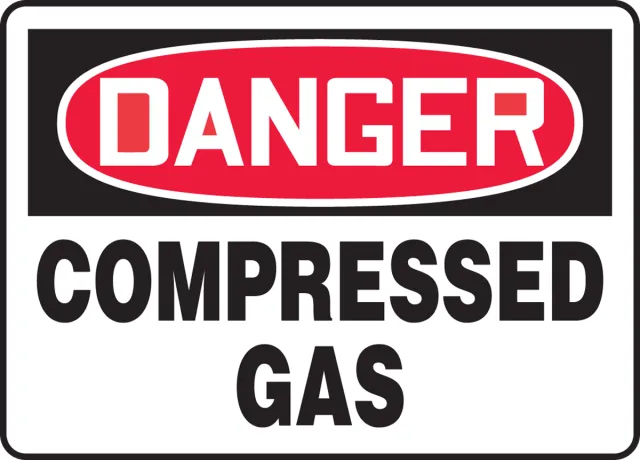 Accuform MCPG107VS OSHA Danger Safety Sign: Compressed Gas