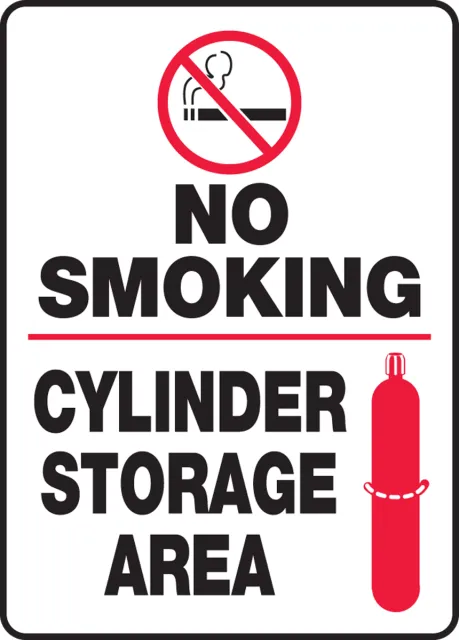 Accuform MCPG504XP No Smoking Safety Sign: Cylinder Storage Area