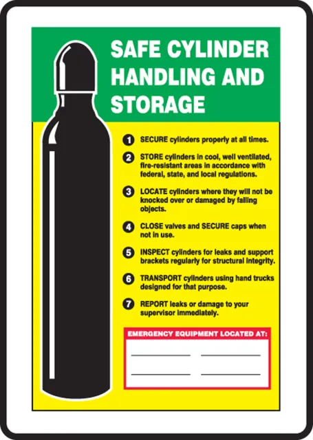 Accuform MCPG506XT Safety Sign: Safe Cylinder Handling and Storage