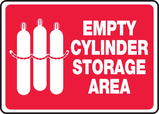 Accuform MCPG510XV Safety Sign: Empty Cylinder Storage Area