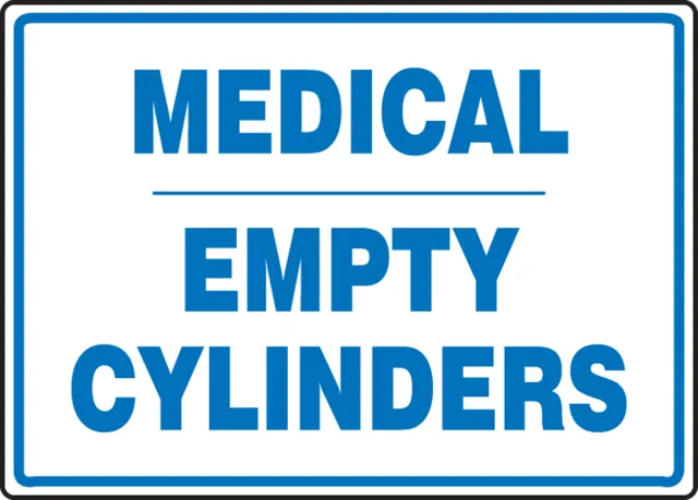 Accuform MCPG512XL Safety Sign: Medical - Empty Cylinders