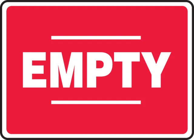 Accuform MCPG529XP Safety Sign: Empty (Red)