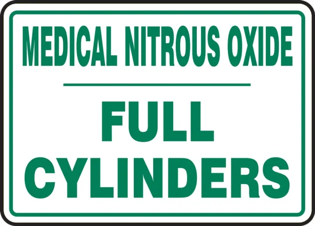 Accuform MCPG557VP Cylinder Sign: Medical Nitrous Oxide Cylinder Status
