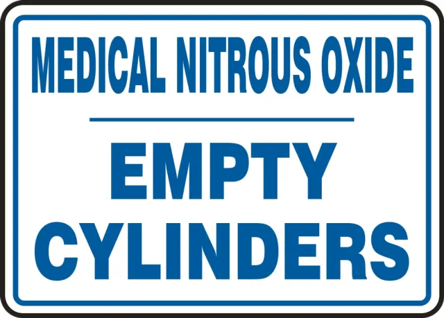 Accuform MCPG558VA Cylinder Sign: Medical Nitrous Oxide Cylinder Status